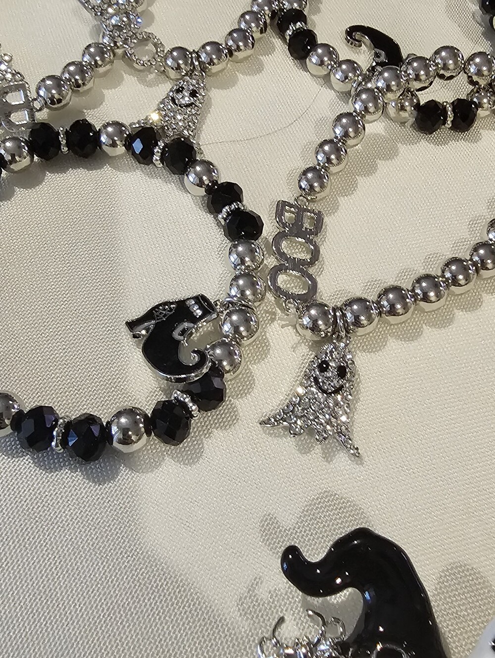 Halloween Kids Bracelet & Charm Set - Orange, Black, White - Picture 3 of 6